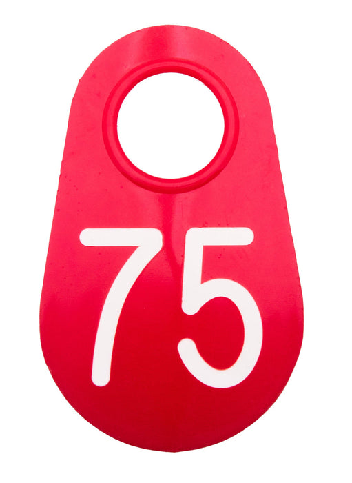 Bock's Red Nylon Numbered Identification Tags, 1 - 100, Single Tag - DAWL - 68 - Red - 4