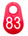 Bock's Red Nylon Numbered Identification Tags, 1 - 100, Single Tag - DAX5 - 83 - Red - 5