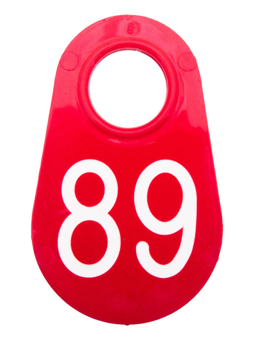Bock's Red Nylon Numbered Identification Tags, 1 - 100, Single Tag - DAXB - 89 - Red - 6