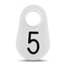 Bock's White Nylon Numbered Identification Tags, 1 - 100, Single Tag - DAXW - 5 - 7