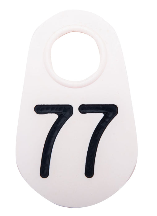 Bock's White Nylon Numbered Identification Tags, 1 - 100, Single Tag - DAXX - 6 - 3