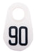 Bock's White Nylon Numbered Identification Tags, 1 - 100, Single Tag - DAXX - 6 - 4