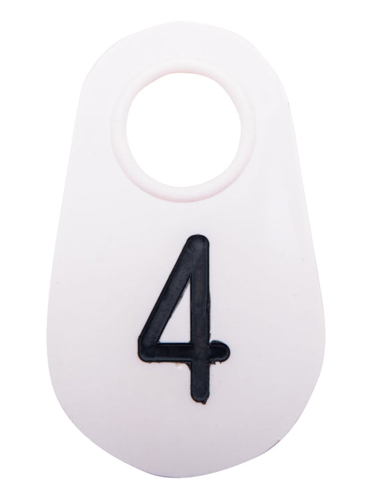 Bock's White Nylon Numbered Identification Tags, 1 - 100, Single Tag - DAXX - 6 - 5