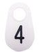 Bock's White Nylon Numbered Identification Tags, 1 - 100, Single Tag - DAXX - 6 - 5