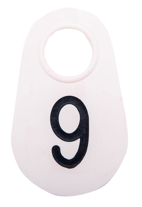 Bock's White Nylon Numbered Identification Tags, 1 - 100, Single Tag - DAXX - 6 - 2