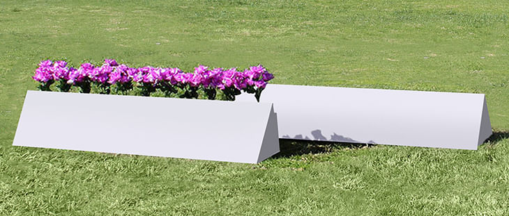 Burlingham 10' Triangle Flower Boxes, Set - Green  