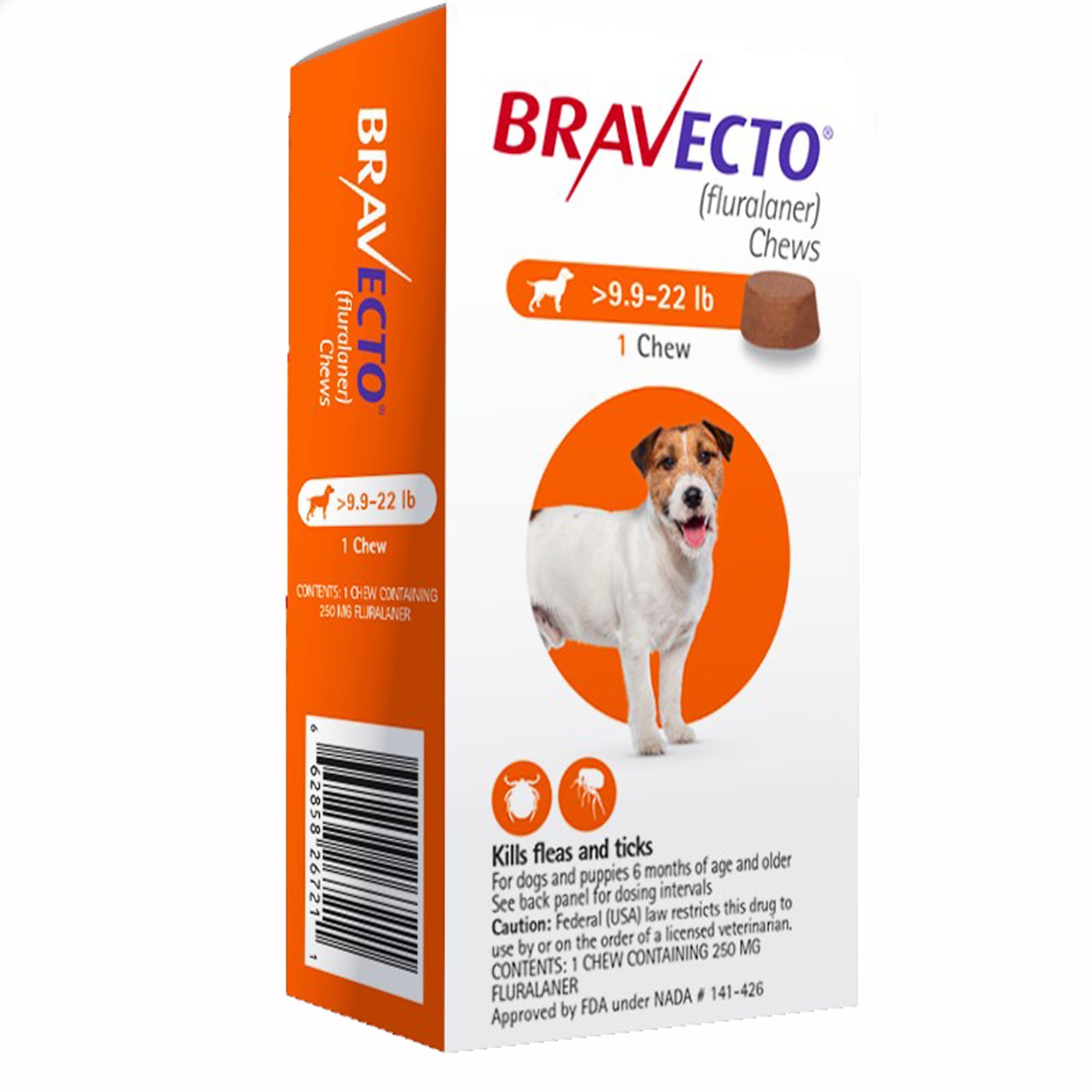 【千葉犬】インフェルノX 5BOX Bravecto Chews for Dogs (Fluralaner), 1 Flea and Tick Chew — Jeffers
