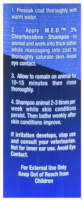 M.E.D. 3% Chlorhexidine Shampoo - 12 oz M.E.D. 3% Chlorhexidine Shampoo  