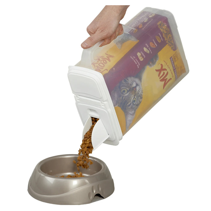 6-QT Pet Food Dispenser Color White Lid / Clear Base