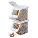 Stackable Pet Treat Bin Color White Lid / Clear Base