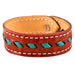 Buckstitch Bracelet, Red Gator & Turquoise - Jeffers - Horse Supplies > Riding Apparel & Accessories