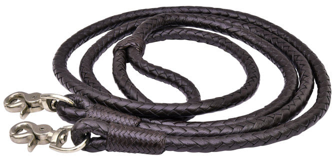 Braided Roper & Split Reins - Braided Roper Rein w/ Trigger snaps  