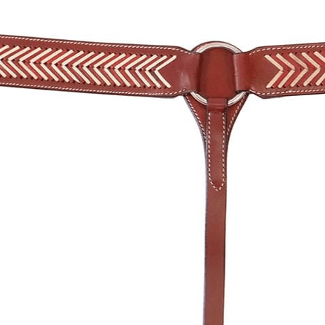 Buffalo Leather Brown Rawhide Laced Breast Collar - BUFUF - 2