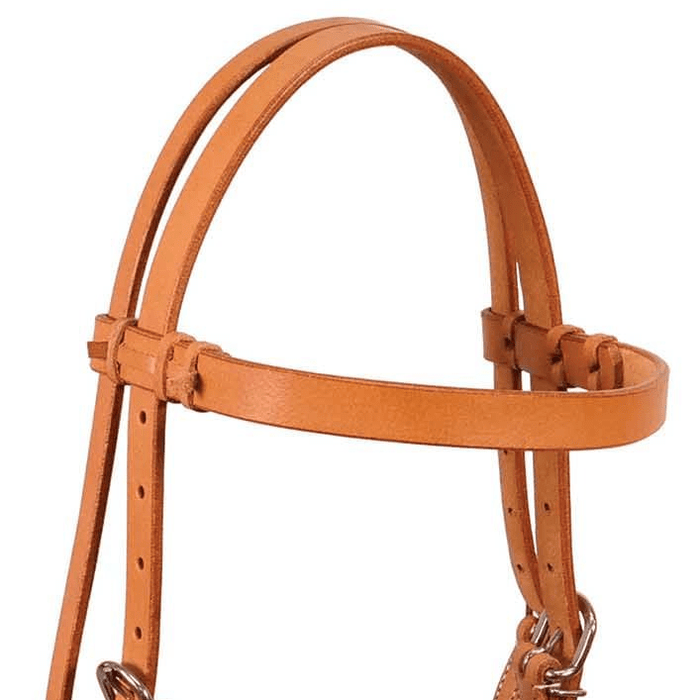 Buffalo Leather Fully Adjustable Leather Nose Side Pull Headstall - BUFU8 - 2