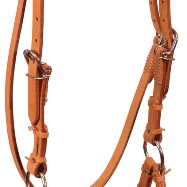 Buffalo Leather Fully Adjustable Leather Nose Side Pull Headstall - BUFU8 - 3