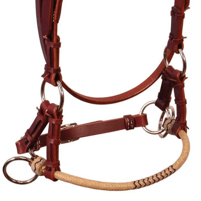 Buffalo Leather Fully Adjustable Rawhide Side Pull Headstall - BUFU7 - 4