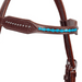 Buffalo Leather Turquoise Laced Browband Headstall - BUFTM - 2