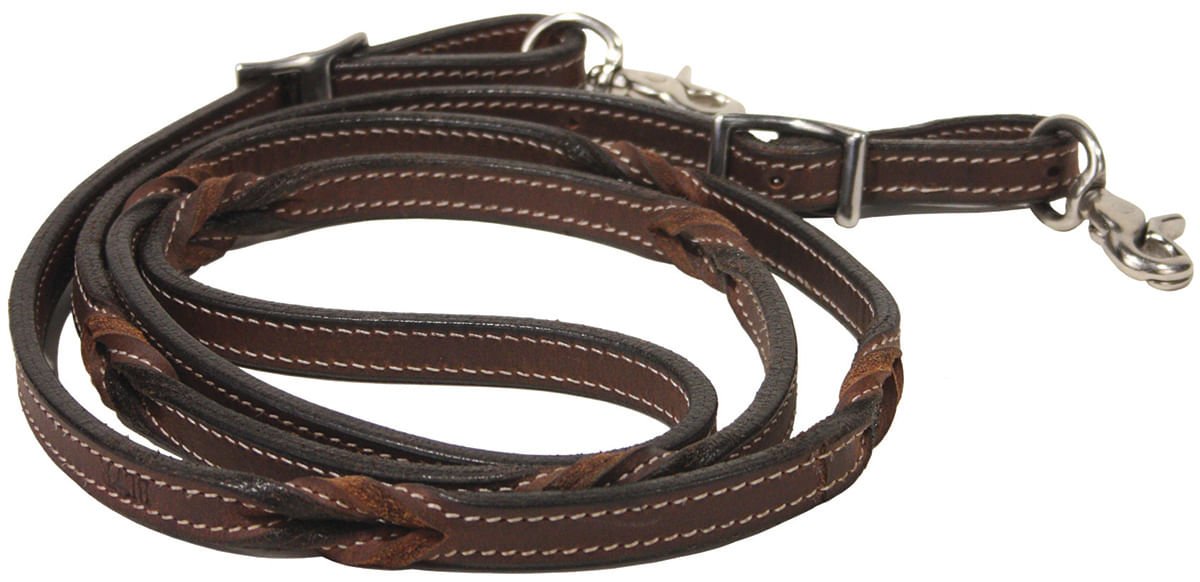 Buffalo Leather Twisted Knot Roping Rein, 7' - Jeffers - Horse Supplies > Horse Tack > Reins