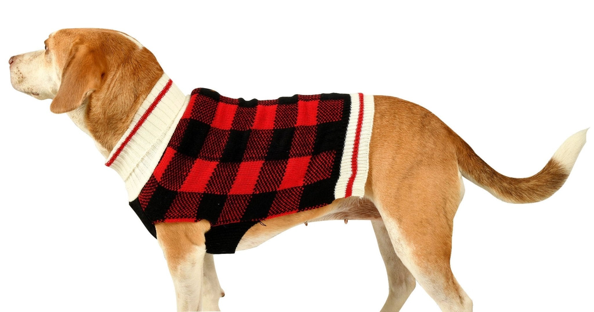 Fashion Pet Plaid Dog Sweater Black, Red