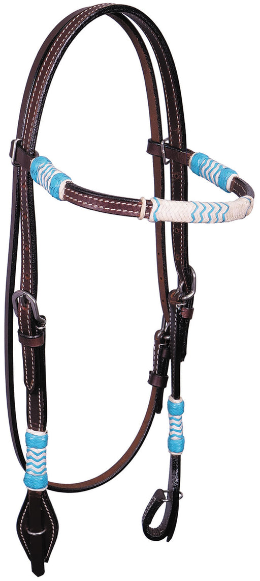 Buffalo Leather Sante Fe Browband Headstall, Full Size - Dark  