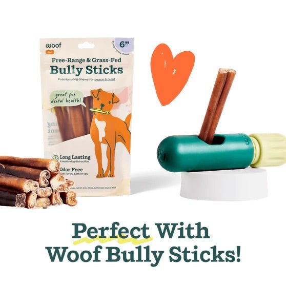 BullySafe Bully Stick & Chew Holder – Safe, Durable Chew Toy for Dogs - WO2AJ - Green - One Size - 1 ct - 7