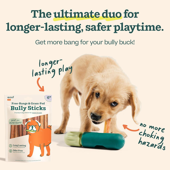 BullySafe Bully Sticks– Odor - Free, Long - Lasting Dog Chews | Grass - Fed, Free - Range, Single - Ingredient Beef Pizzle Treats - WO2BV - Beef - 12"L - 5 pack - 3