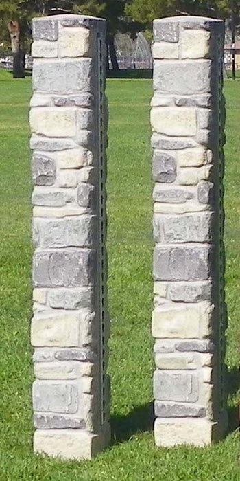 Burlingham 68' Stone Column Standards w/Track, Pair - Jeffers - Horse Supplies > Horse Supplies