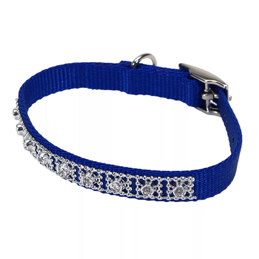 Coastal Jeweled Dog Collar - Blue Small - 5/8" x 14" 