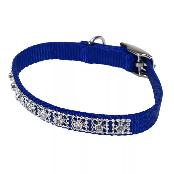 Coastal Jeweled Dog Collar - Blue Small - 5/8" x 14" 