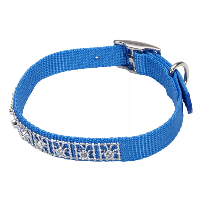 Coastal Jeweled Dog Collar - Blue Lagoon Extra Small - 3/8" x 12" 