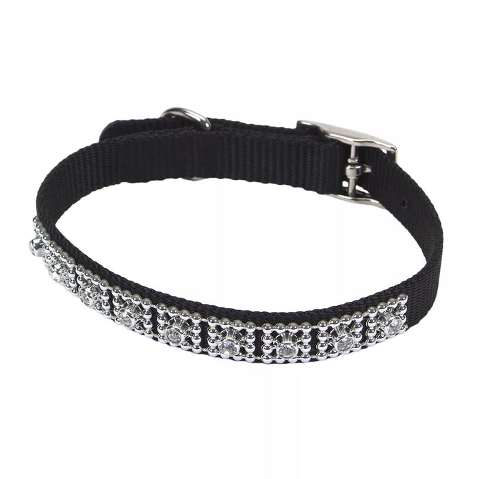 Coastal Jeweled Dog Collar - Black Small - 5/8" x 14" 