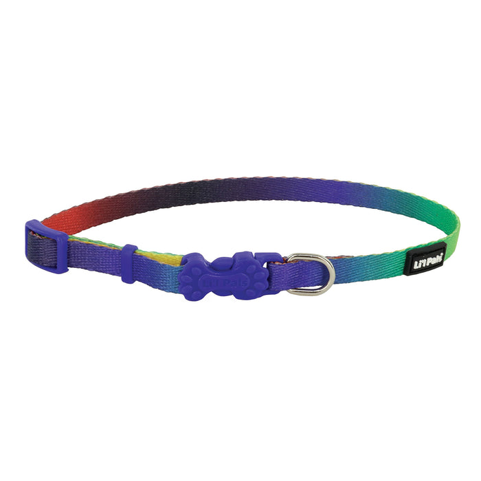 Li'l Pals Adjustable Patterned Dog Collar - Dark Prism Petite Small - 3/8" x 8"-12" 