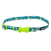 Li'l Pals Adjustable Patterned Dog Collar - Green Dots Petite Small - 3/8" x 8"-12" 