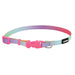 Li'l Pals Adjustable Patterned Dog Collar - Pastel Rainbow Petite X-Small - 3/8" x 6"-8" 