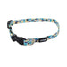 Li'l Pals Adjustable Patterned Dog Collar - Teal Yellow Grey Stained Glass Petite Small - 3/8" x 8"-12" 