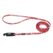 Li'l Pals Patterned Dog Leash with E-Z Snap - Red and White Bones X-Small - 3/8" x 6' 