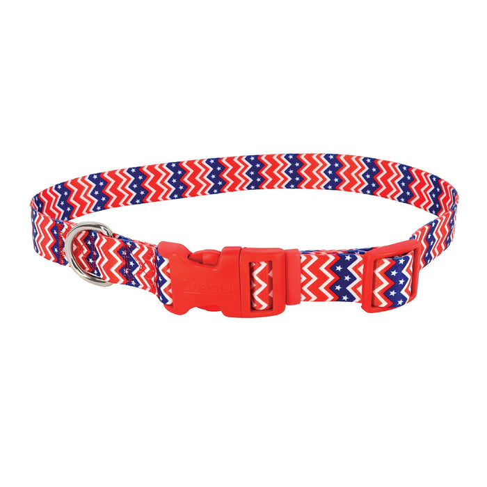 Styles Adjustable Dog Collar - Chevrons & Stars X-Small - 3/8" x 8"-12" 