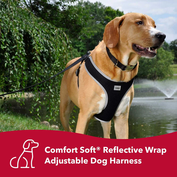 Comfort Soft Reflective Wrap Adjustable Dog Harness - Blue Lagoon Large - 1" x 28"-36" 