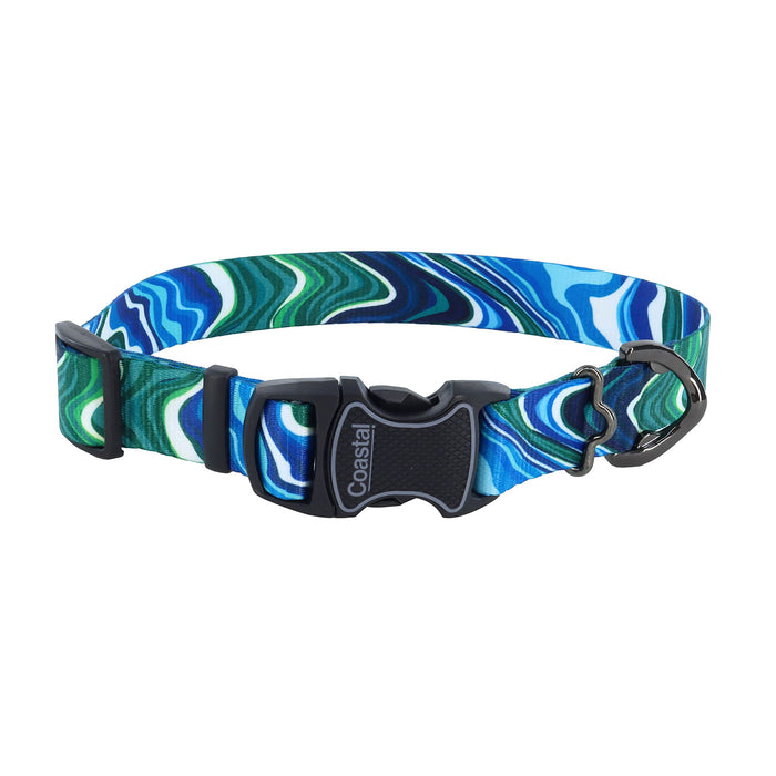 Inspire Adjustable Fashion Dog Collar - Malachite Magic Large - 1" x 18"-26" 