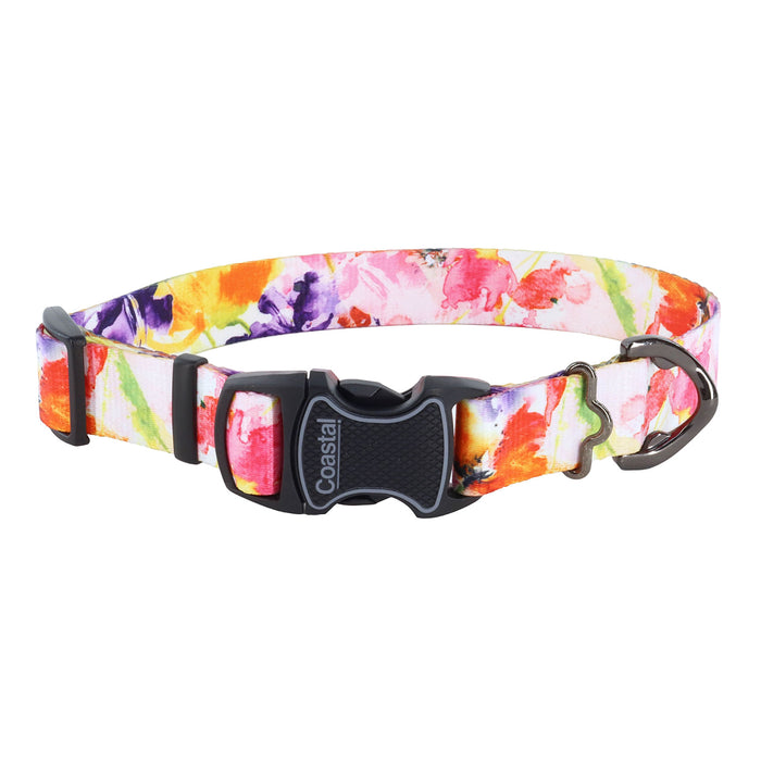 Inspire Adjustable Fashion Dog Collar - Sherbet Blooms Small - 5/8" x 10-14" 