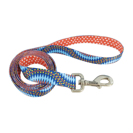 Sublime Dog Leash - Blue Diamond Dots Medium/Large - 1" x 6' 