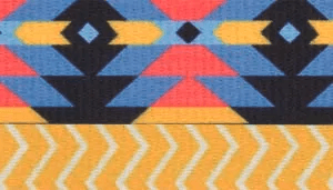 Sublime Adjustable Dog Collar - Aztec Yellow Chevron Medium - 1" x 12"-18" 