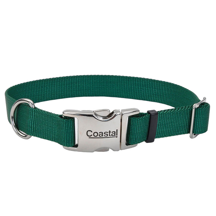 Coastal Adjustable Dog Collar with Metal Buckle - Hunter Large - 1" x 18"-26" 