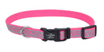 Lazer Brite 1" Dog Collar, 18"-26" - Pink Zebra  