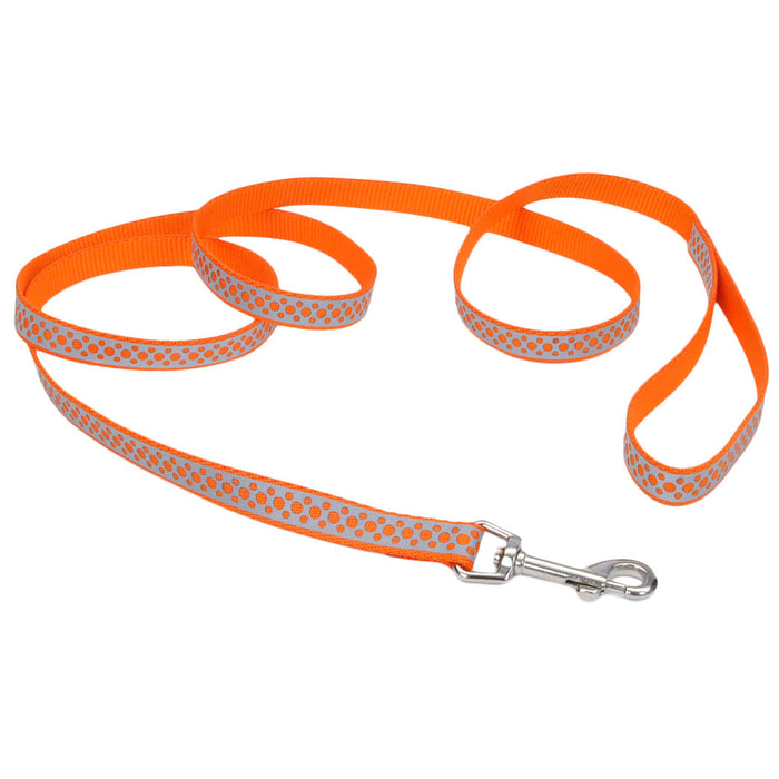 Coastal Pet Lazer Brite Dog Leash, 6' x 3/8" - Orange Abstract Ring  