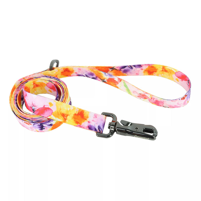 Inspire Fashion Dog Leash - Sherbet Blooms Medium/Large - 1" x 6' 