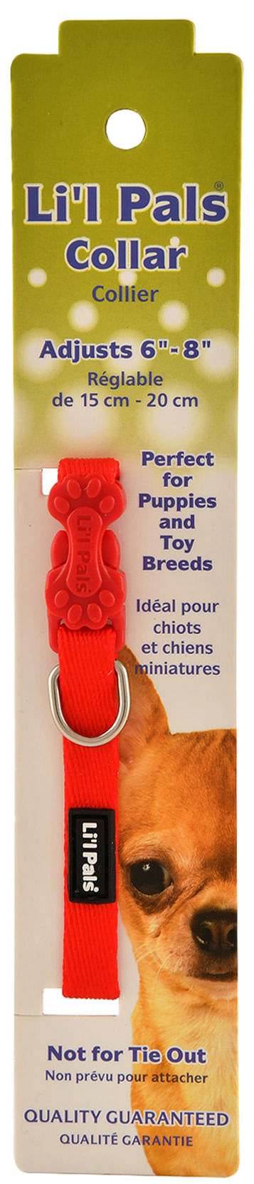 Li'l Pals Solid Collars and Leads, 5/16" W - 5"-7" Red Li'l Pals Collar  