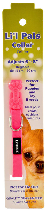 Li'l Pals Solid Collars and Leads, 5/16" W - 5"-7" Pink Li'l Pals Collar  