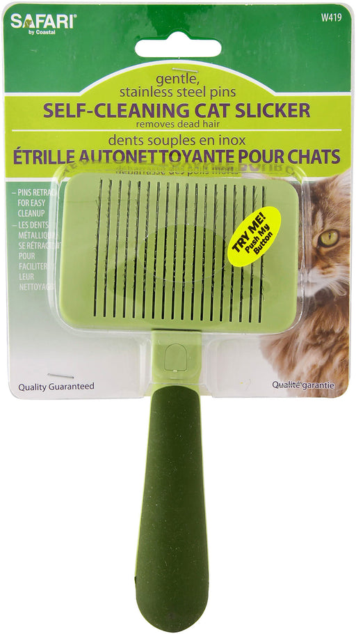 Coastal Self-Cleaning Slicker Brush, Small - Self-Cleaning Slicker Brush for Cats & Small Dogs  