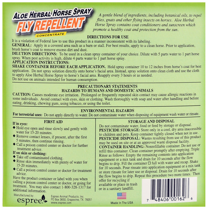 Espree Aloe Herbal Fly Spray - Espree Fly Spray Concentrate, Gallon  